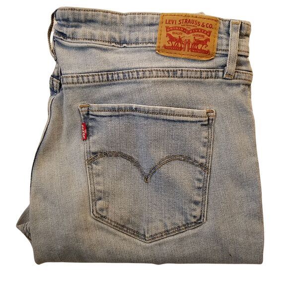 Levi's Jeans Women's 33x28.5 Blue 721 High Rise Skinny Jeans Distressed Stretch - Picture 3 of 4